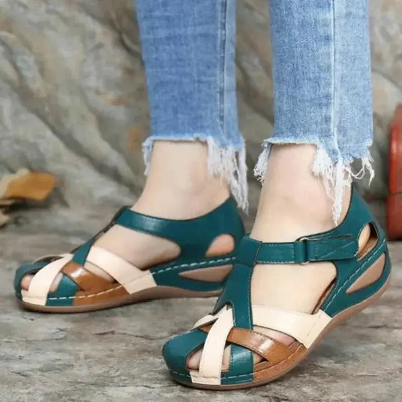 Women's casual wedge sandals - Vivid Lilies