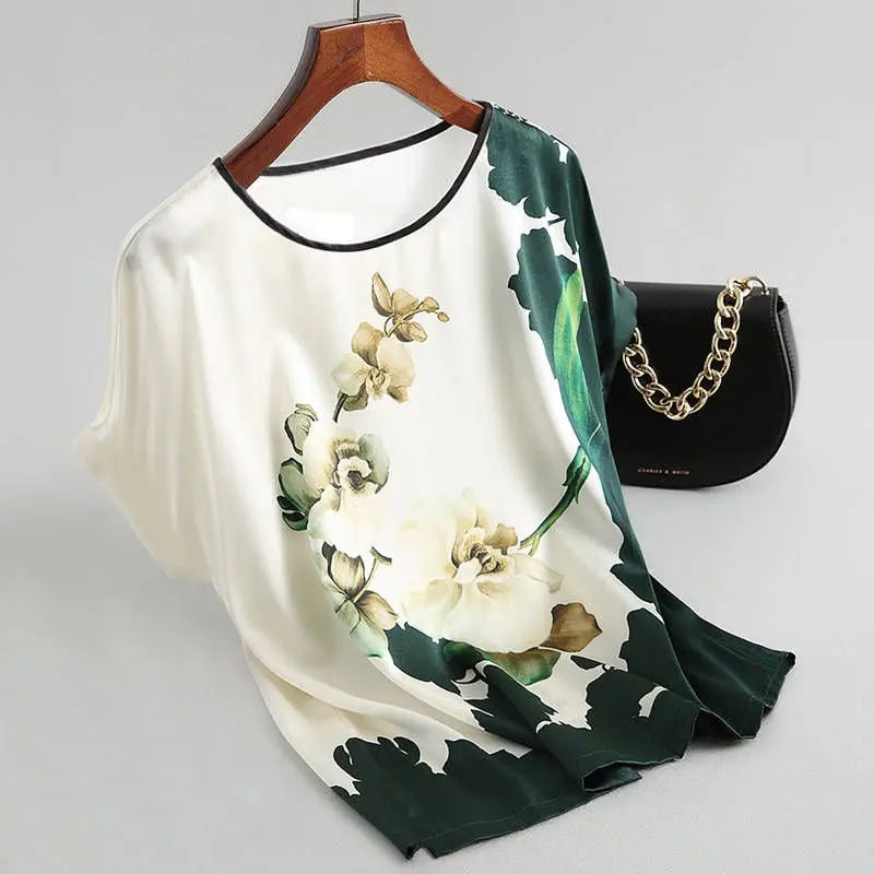 Vintage floral blouse Vivid Lilies