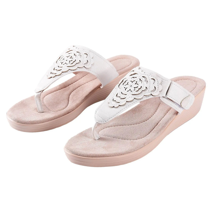 Flower embroidered sandals Vivid Lilies