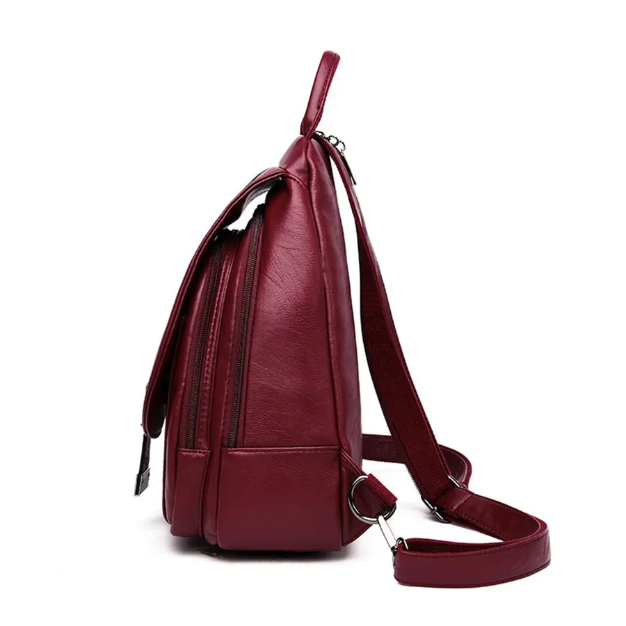 Chic Leather Backpack Vivid Lilies