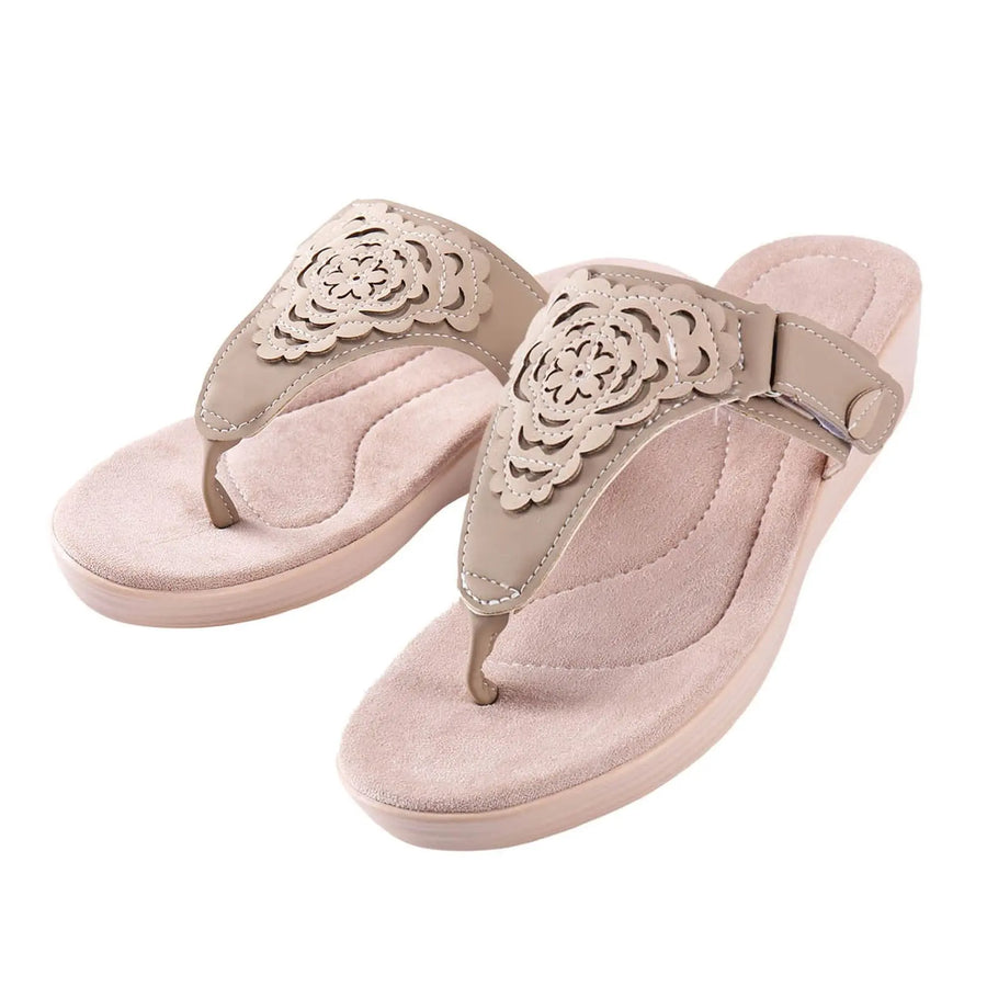 Flower embroidered sandals Vivid Lilies